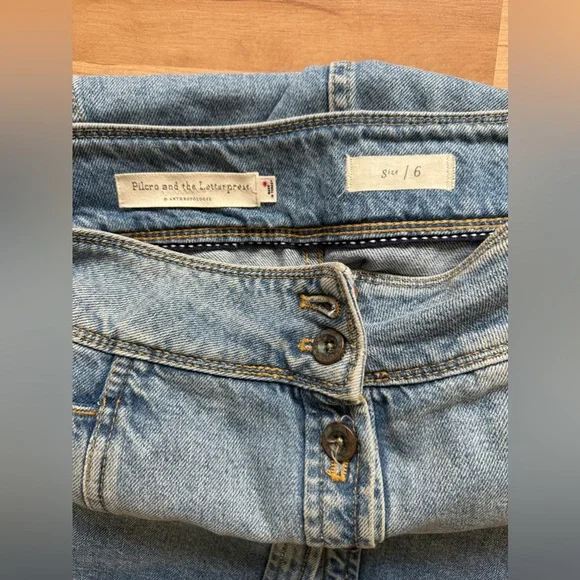 Anthropologie Pilcro And The Letterpress Ruthie Denim Button Front Skirt - Picture 6 of 12